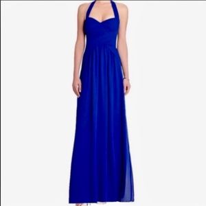 BCBG Maxazria Selene Halter Gown Cobalt Blue